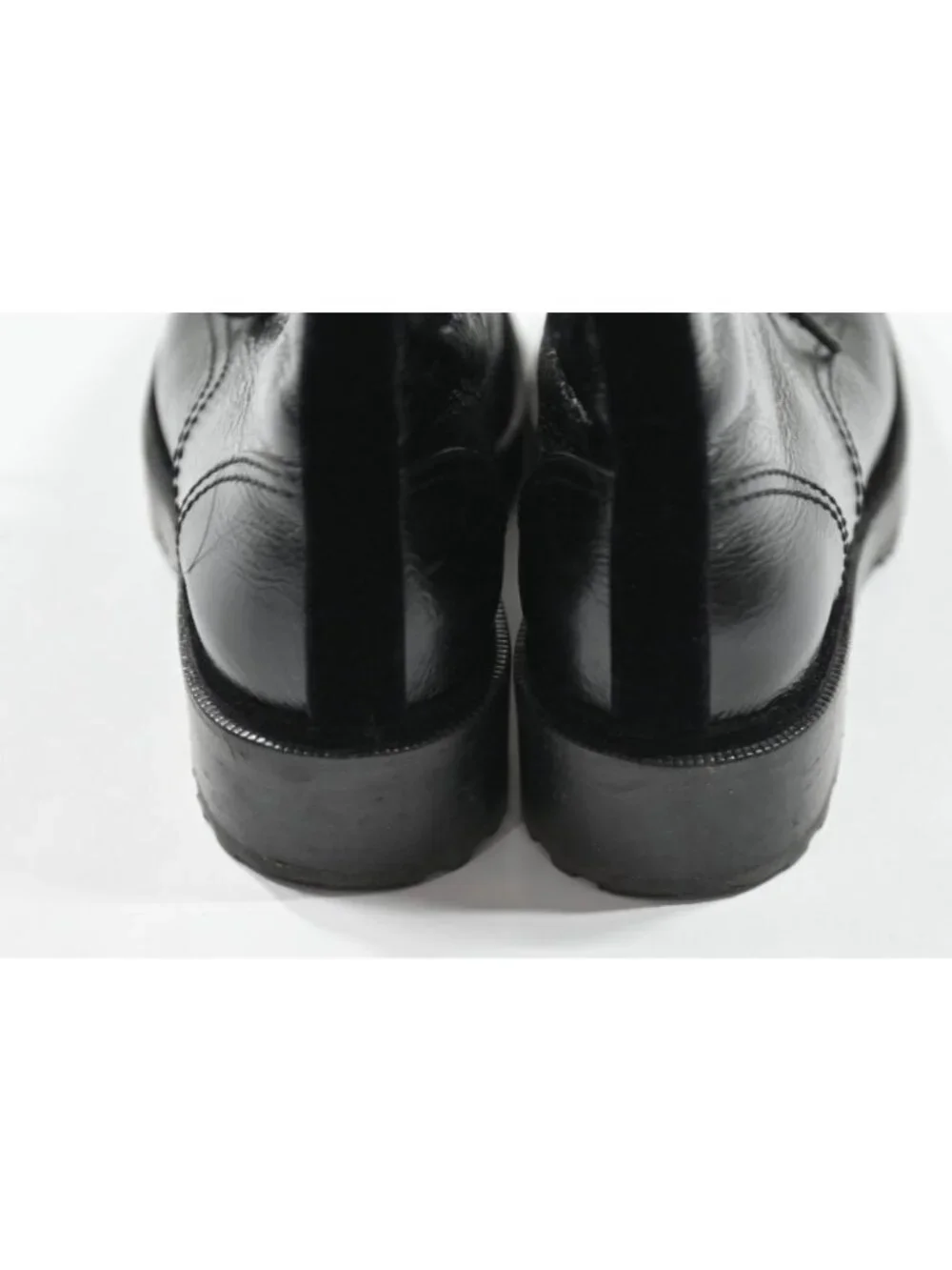 Chanel Shiny Calfskin Velvet Pearl Lace-Up Leather Boots in Black